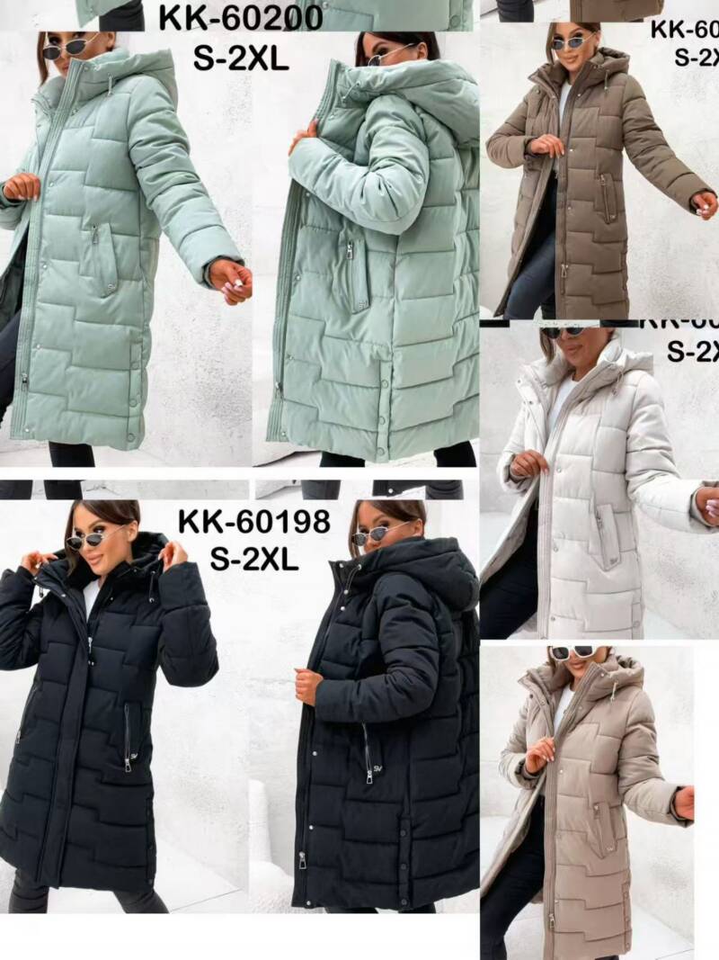 Plaszcze damkie zimowe Roz S-2XL, 1 Kolor Paczka 5 szt